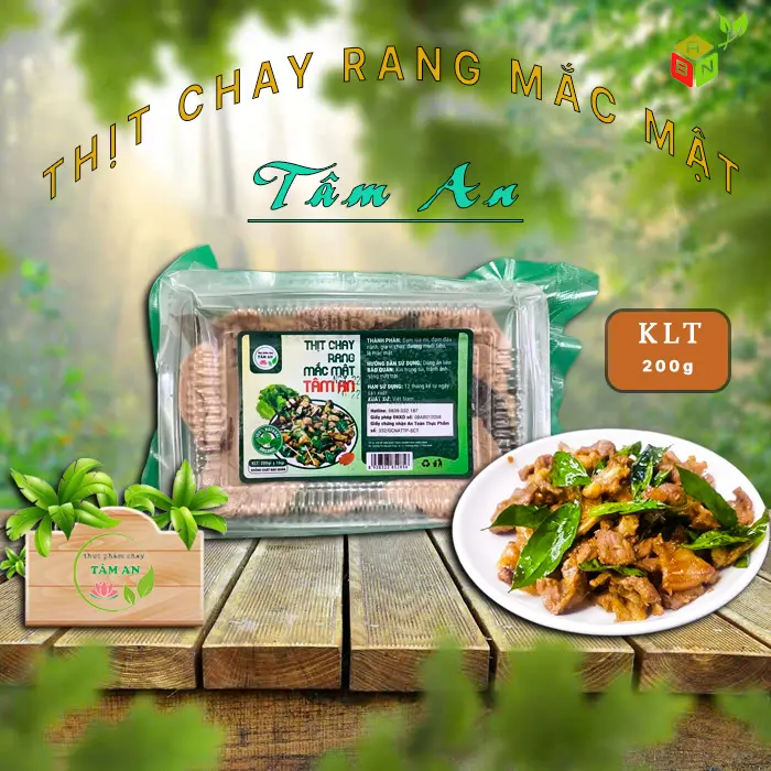 (Gói 200g) Thịt Chay Rang Mác Mật Tâm An - NPP An Bảo Nam Thuần Chay 100%