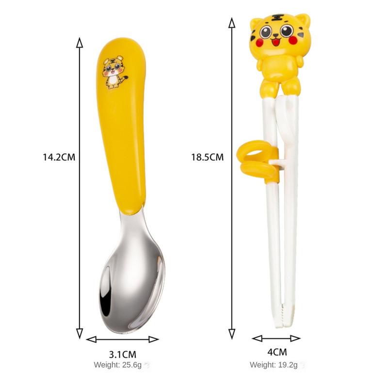 Product Introduction of Bộ Đồ Ăn Hoạt Hình Cho Trẻ Em, 3 Cái, Bao Gồm Nĩa Và Thìa, Được Làm Bằng Thép Không Gỉ 304, Thích Hợp Cho Bé Bú Và Bổ Sung Thực Phẩm, Thìa Tập Luyện Cho Trẻ Sơ Sinh 43