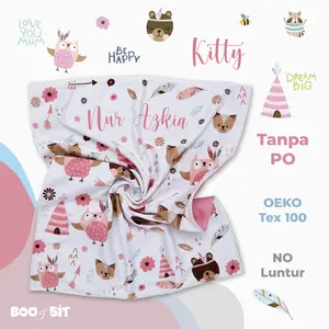 Boo and Bit Selimut Kitty Custom Nama Tanpa PO! Baby Blanket