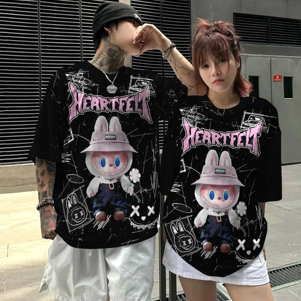 Labubu Men's and Women's 3DT-shirt Cartoon Jersey Oversized Outdoor Sports Korean Version Couple Blockcore Top T-shirt evil  brand  clothing evil  brand  clothing