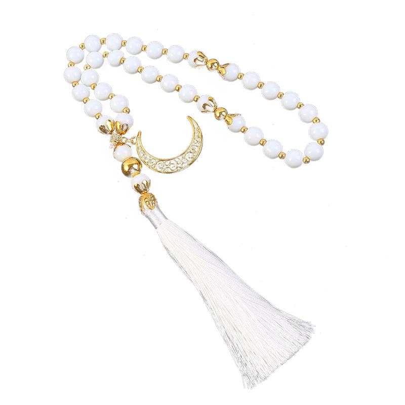 Ramadan Gift Muslim Beads 33 PCs 12mm Crystal Brazil Tassel Moon Islamic Prayer Misbaha Orname 4