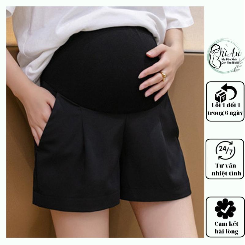 Quần bầu Ki An QB68 quần sooc bầu chất umi siêu mát siêu mềm siêu đẹp🌸quần đùi bầu size từ s~3xl🌸có chun chỉnh Váy Bầu Đầm Bầu