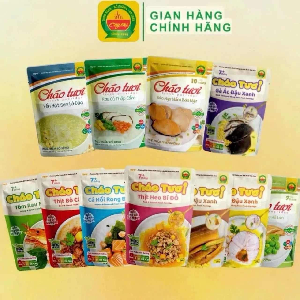 Combo 14 Gói Cháo Tươi Dinh Dưỡng Cây Thị 240gr Cho Bé ăn dặm