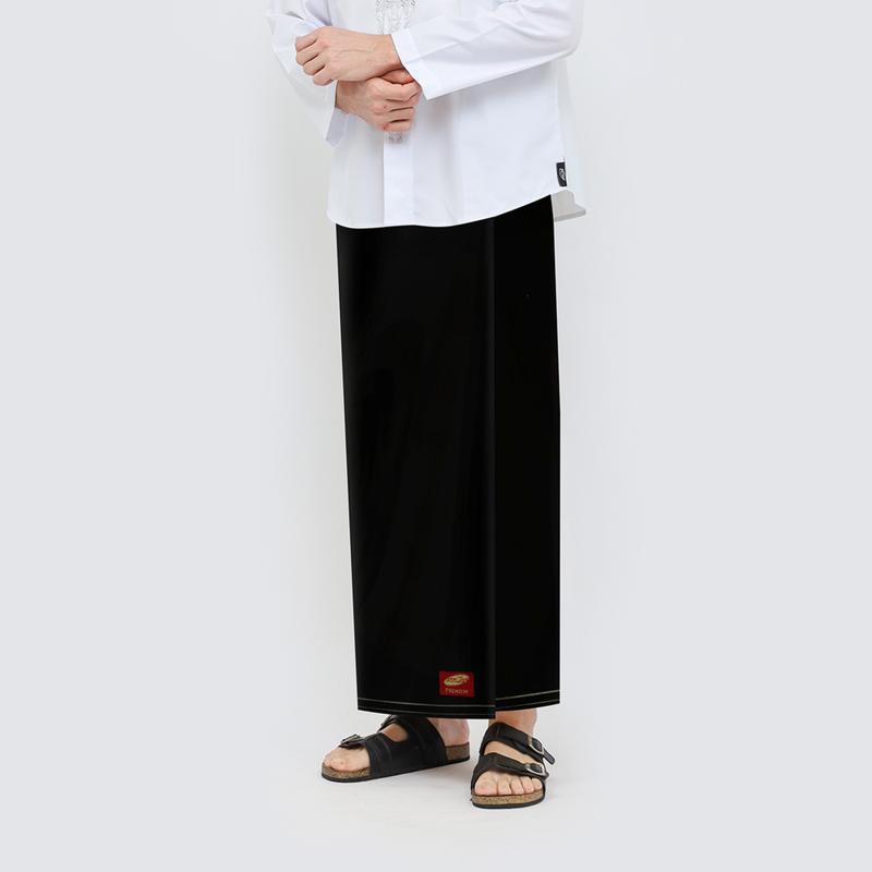 Sarung ATLAS Premium 725 Tumpal Kembang Polos Warna Hitam 01 2