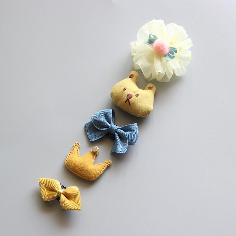 Product Introduction of Korean hand-made baby hairpin edge clip Baby hair clip Children's headdress hairpin Princess hairpin five-piece set 10