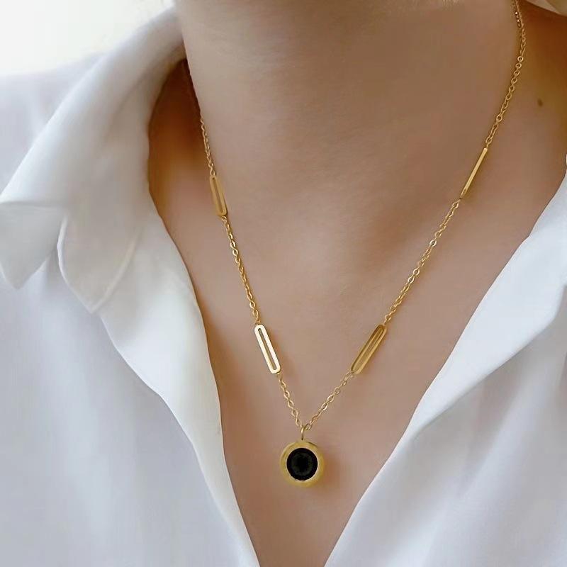 Product Introduction of Dây Chuyền Xương Thép Titan Dành Cho Nữ, Phong Cách Ăn Chay, Một Mảnh, Cổ Điển, Mạ Điện, La Mã, Dây Chuyền Cao Cấp Thiết Kế Làm Đẹp, Người Nổi Tiếng Trên Internet, Thanh Lịch, Linh Hoạt, Không Phai Màu 1