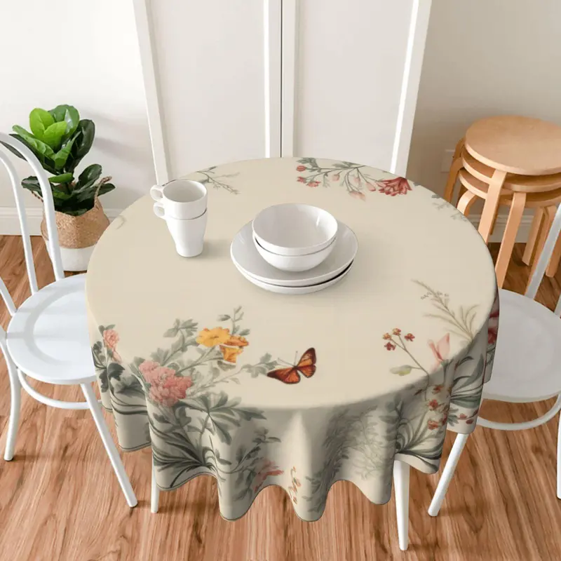 Floral Pattern Tablecloth, Rectangular Tablecloth, Table Decoration Supplies for Home Kitchen Dining Room, Vanity Decor Accessories 0