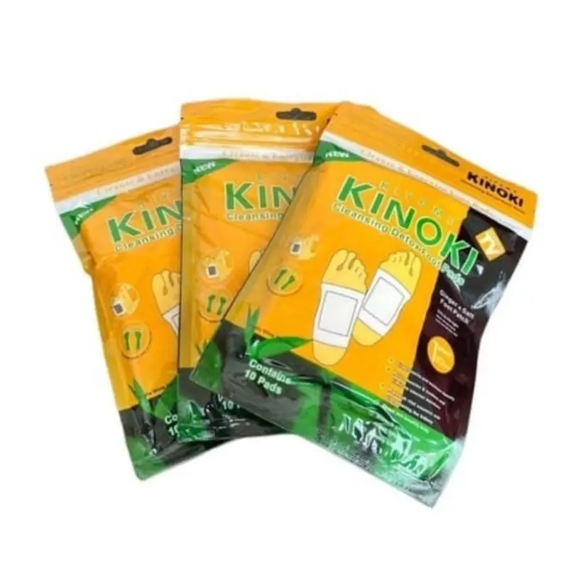 New KINOKI Gold Kemasan Plastik KOYO KAKI 1 box isi 10pcs DETOK Racun KIYOME Foot Patch Hand Ginger 3