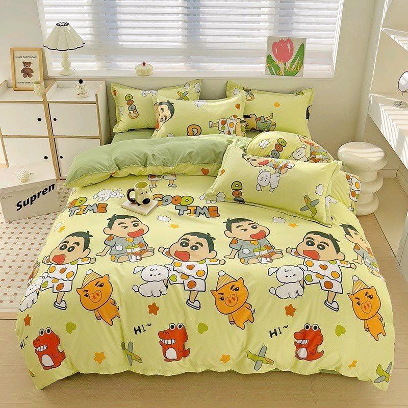  Bộ Chăn Ga Gối Phao - Hè Hình Shin Cute Dễ Thương chống phai màu bộ chăn ga gối đệm 