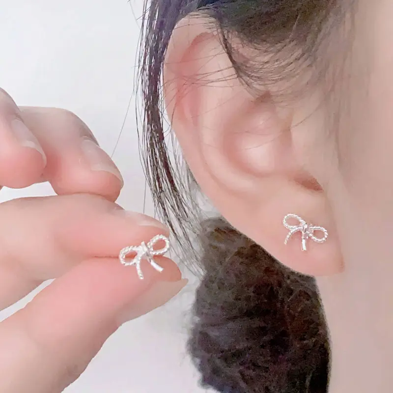 Hoa Tai Ngọt Ngào Hình Bướm, Hoa Tai Đinh tán Thắt Nơ Hợp Xu hướng Dành Cho Nữ, Thiết Kế Độc Đáo Cá Tính, Thích Hợp Cho Đám Cưới Và Quà Sinh Nhật 0