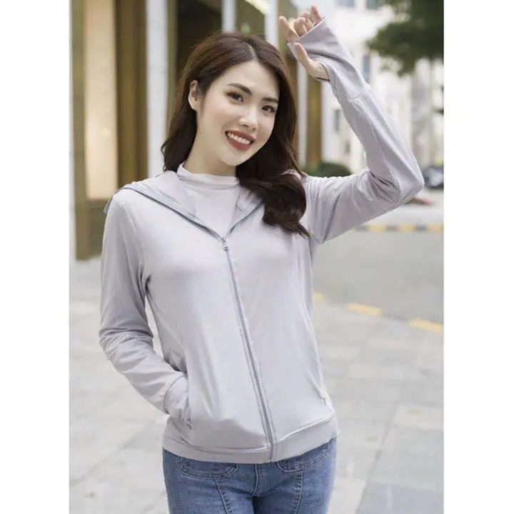 Áo chống nắng nữ 1 lớp thông hơi, áo nắng nữ siêu mát co giãn 4 chiều chống uv cản gió bụi 5