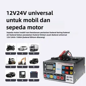 TERLARIS Charger Aki Otomatis Smart Intelligent Auto Repair Mobil Pengisi daya 12V/24V/Aki Case/Cas Aki/Alat Case Aki Mobil/Case Aki Motor Dan Mobil happy shoping