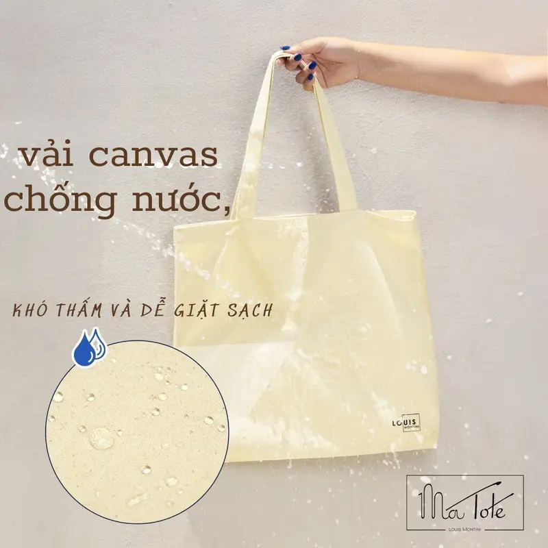 Túi tote vải chống nước Louis Montini (ma tote) CVR001 Bag Nhung 8