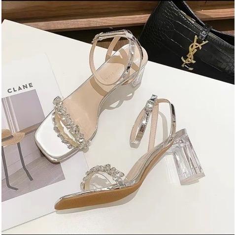 Giày nũ cao gót quai đính đá sang trọng gót 7 phân Mã T86 0