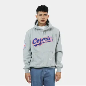 Cosmic Jaket Sweater Hoodie Pria SHEIN Bordir Katun Fleece Nyaman Fit Panjang Casual Crewneck Sweatshirt Basic
