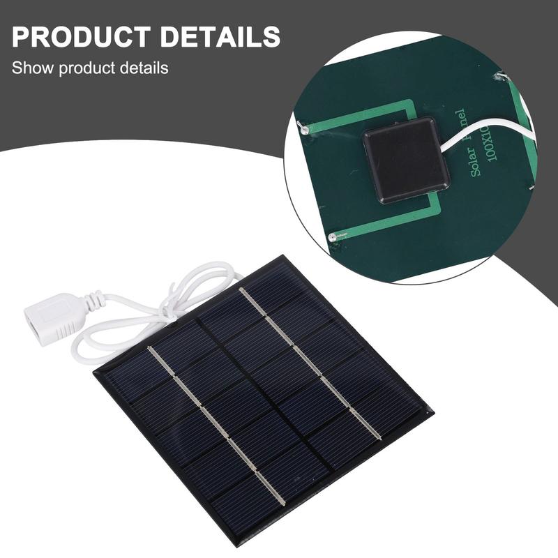 5W 5V Solar Battery Charger Board Outdoor Camping Power Bank Phone Charging 4