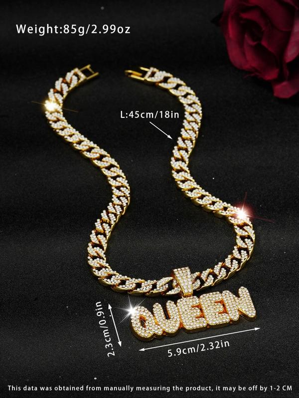 Rhinestone Letter Pendant Necklace for Women for Gift, Clavicle Chain Necklace, Statement Necklace 4