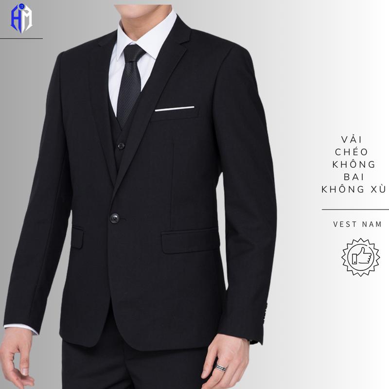 Áo Vest Nam trẻ trung sang trọng có độn vai tôn dáng, may 2 lớp vải chéo không bai xù, áo khoác thời trang sang trọng Menswear