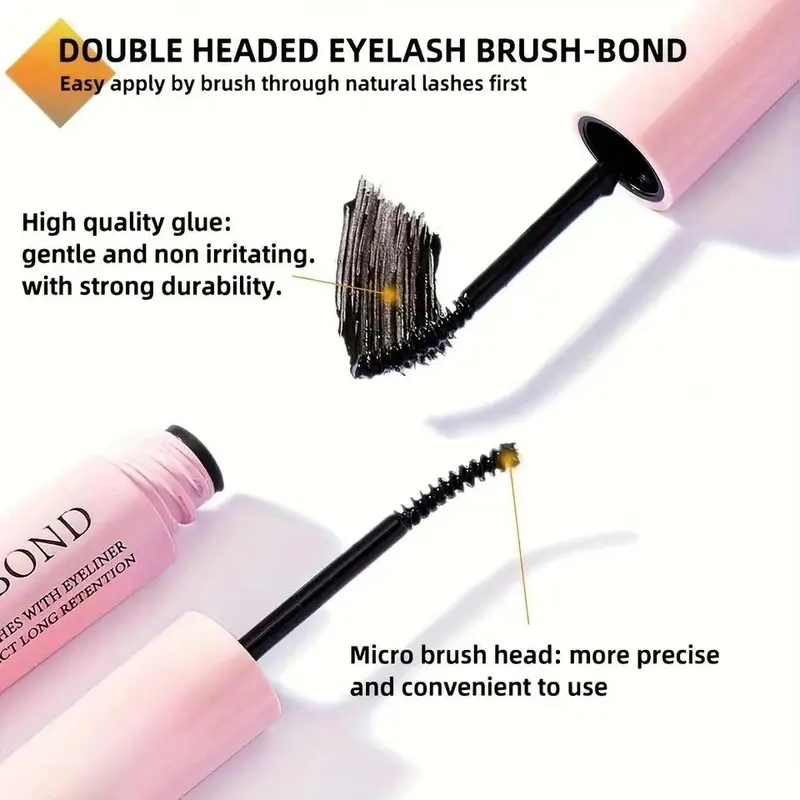 Lash Bond and Seal & Lash Glue Remover Set, 1 Count Individual Lashes Glue and Seal & 1 Count False Eyelashes Remover, Eye Makeup Tool 3