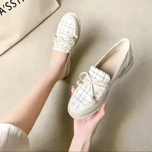 Sepatu Wanita Oxford Slip on Terbaru Fashion Korea Hak Datar Kasual Ootd Salma Kekinian Viral Bisa Cod Kerja Shoes Cewek Hitam Flat Perempuan