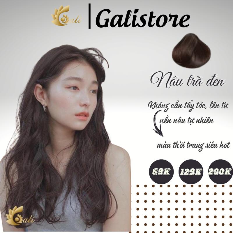  Thuốc nhuộm tóc màu Nâu Trà Đen tây lên từ nền tóc nâu không tẩy tặng oxy trợ nhuộm dưỡng Galistore Đổi Màu Tóc 