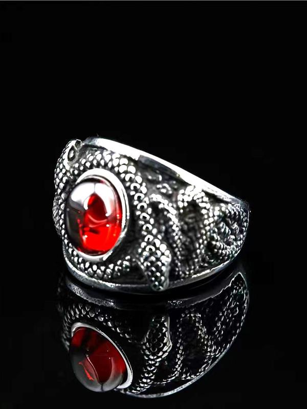 Snake Design Stainless Steel Ring, Fashion Jewelry for Party, Daily Clothing Decor, Trendy All-match & Exquisite Jewelry for Birthday Gift 2