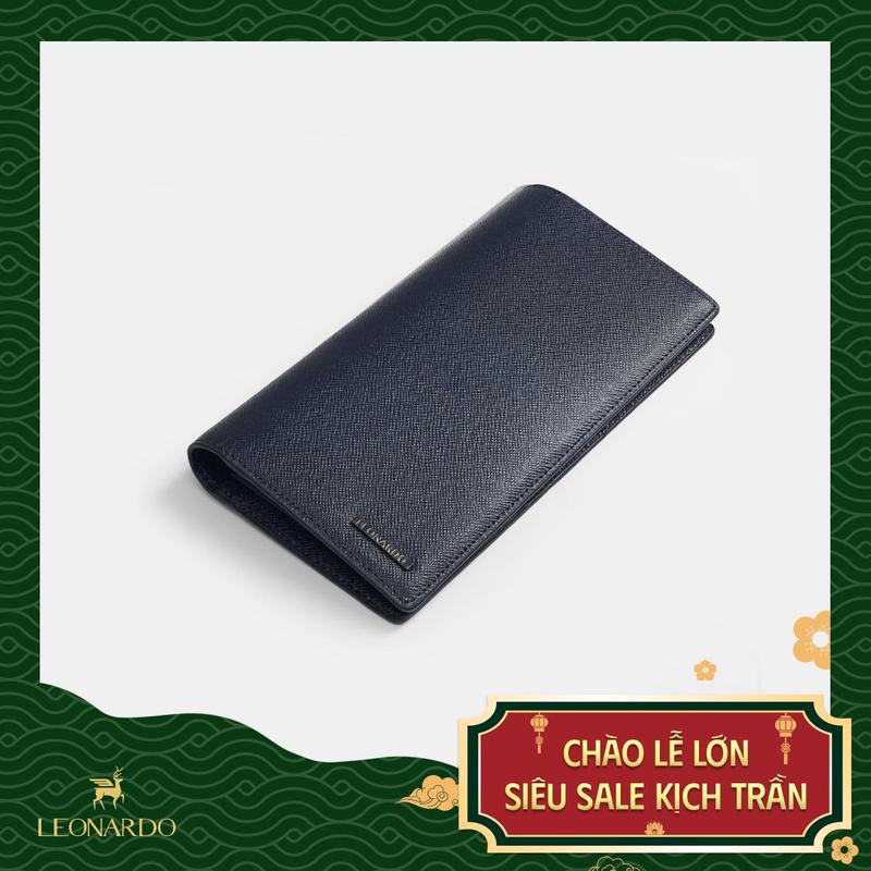Ví Da Cầm Tay Dáng Dài Mercury, Chất Liệu Taiga Nổi Tiếng Bền Bỉ Cao Cấp, Thương Hiệu LEONARDO