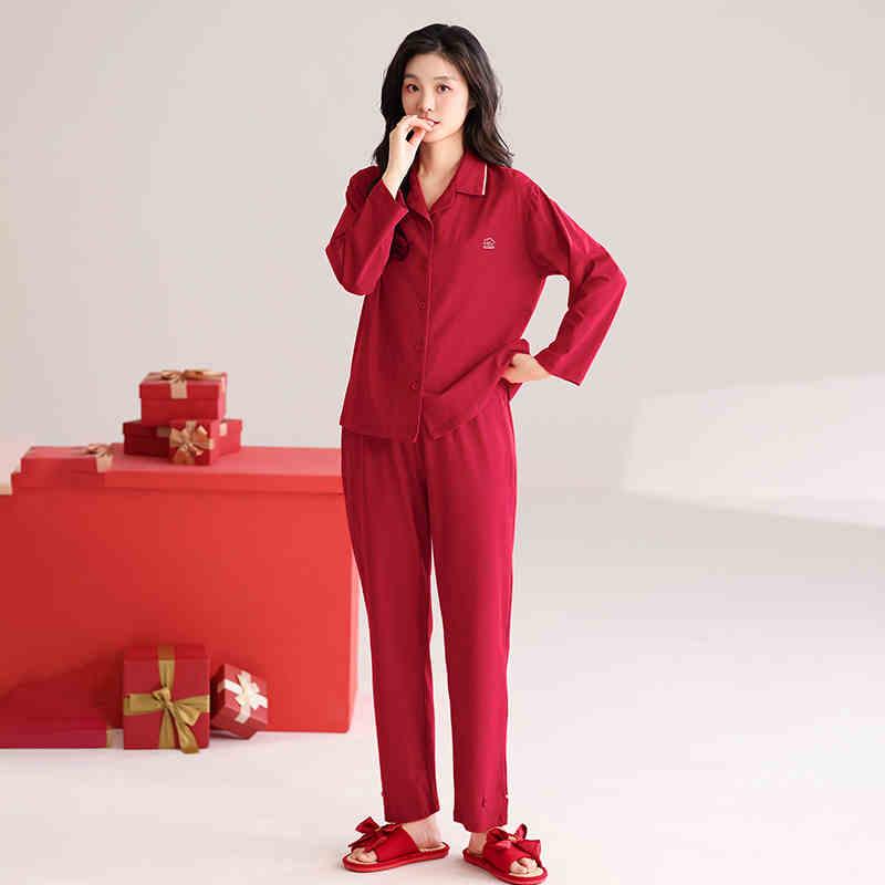 [ZhuZhu độc quyền] Quần Áo Mặc Nhà Cotton, Dành Cho Nam Và Nữ, Bộ Đồ Đôi, Bộ Dài Tay Cơ Sở Mới 2024, Đồ Ngủ