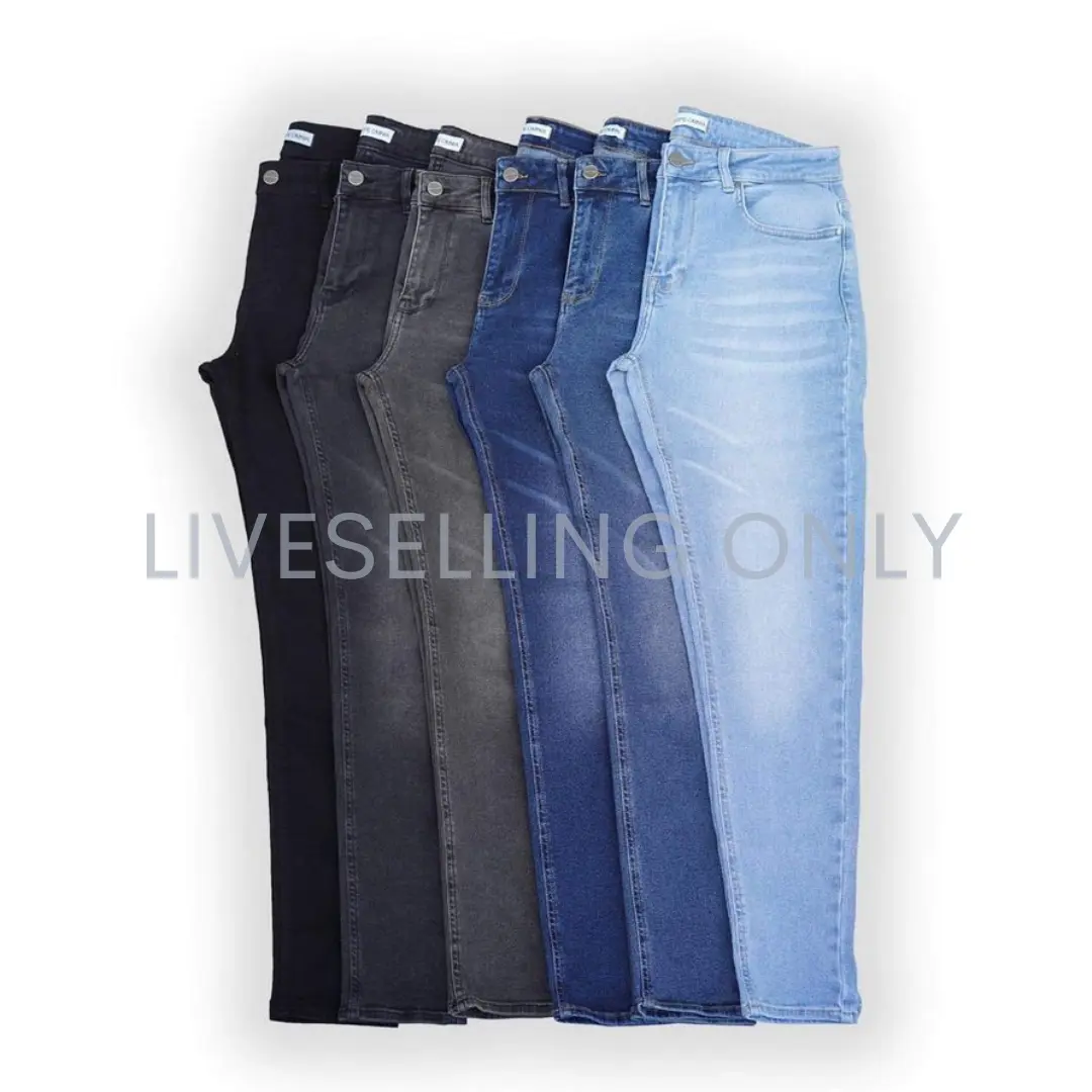 P 59 Unbranded Washed Midwaist Denim (Light Washed, Blue, Navy Blue, Light Blue, Black) Basic Fit Jeans Basic Comfortable Clothing Womenswear Bottom Casual Streetwear