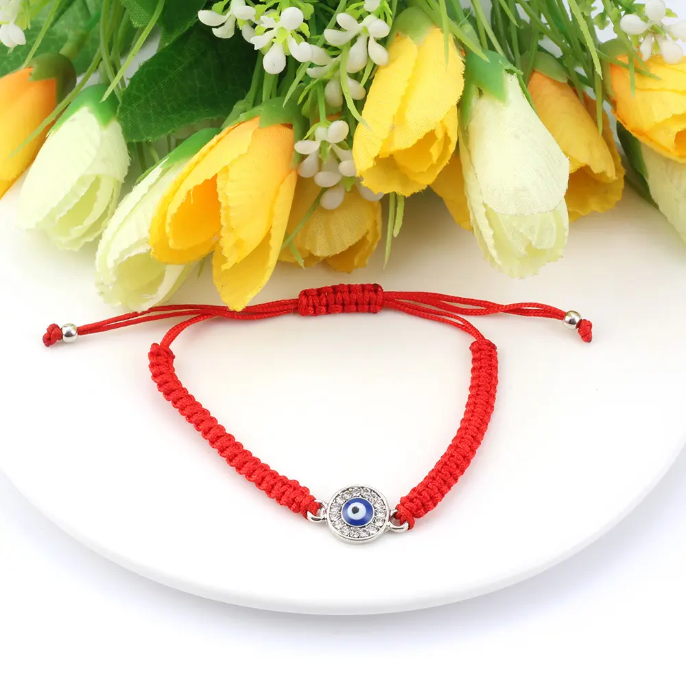 Turkish Blue Evil Eye Bracelets Adjustable Wrist Chain Fashion Charm Braided Rope Bangle for Good Luck and Protections