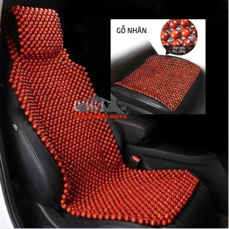  Lót Ghế Ô Tô Hạt Gỗ Nhãn Sang Đẹp Massage Thoáng Khí Giảm Đau Mỏi Lưng Đan Dây Dù Chắc Chắn bọc  áo 