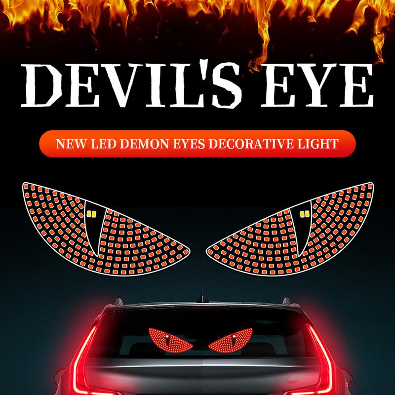 2Pcs Car LED Devil Eye Decorative Light Rear Warning Light Red - TikTok ...