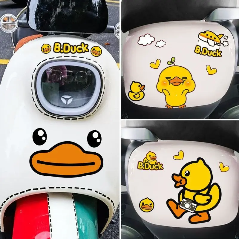 สติ๊กเกอร์ติดรถไฟฟ้า ตัวการ์ตูนเป็ดน้อยน่ารัก ตัวการ์ตูนเป็ดน้อย เหมาะสำหรับตัวรถ แบตเตอรี่ ตกแต่งรถยนต์ สติ๊กเกอร์ซ่อน รอยขีดข่วน Car รถจักร