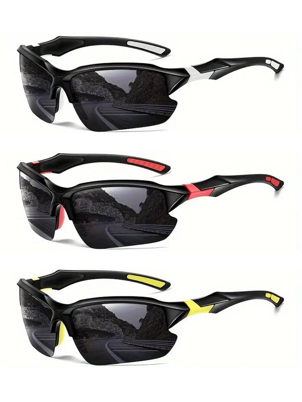 Unisex Simple Style Plain Color Sunglasses, Mother's Day Gift, Trendy Casual Wrap Around Sunglasses for Everyday Use, Fashion Accessories for Outdoor Activities 2