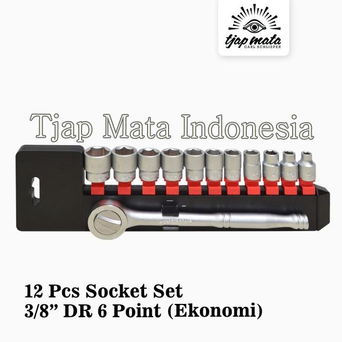 Gambar TJAP MATA / CAP MATA 12 Pcs Socket Set 3/8" DR - 6 Point (Ekonomi) dari Tjap Mata Indonesia Kota Administrasi Jakarta Pusat Tokopedia