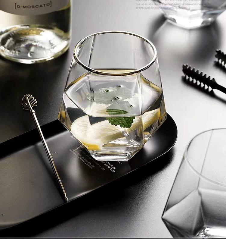 Product Introduction of European Style Edged Glass Hexagonal Glass Household Transparent Whiskey Glass Hexagonal Foreign Wine Gl 10