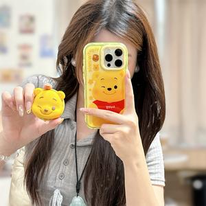 เคสโทรศัพท์ iPhone 15 Pro Max, วิกผมพูห์, เข้ากันได้กับ iPhone 16 Pro Max, ดีไซน์หมีใหม่, กันกระแทก, ฝาครอบป้องกัน 14 Pro Max, 13 Pro Max, ความรู้สึกระดับไฮเอนด์ที่สร้างสรรค์