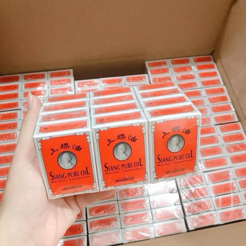 (Freeship ) Dầu gió đỏ Thái Lan hiệu ông già Siang Pure Oil Thơm Lâu , Nóng Lâu Lốc 12 chai 3cc