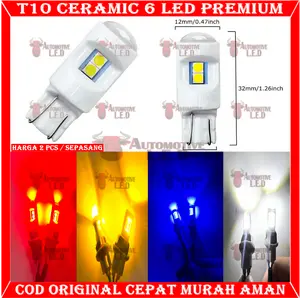 ORIGINAL LED T10 CERAMIC 6 LED | LAMPU SENJA MOTOR | LAMPU SEIN MOTOR SUPER TERANG