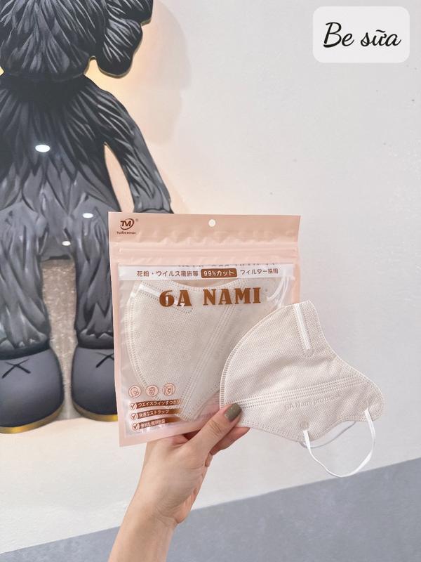 COMBO 300 chiếc (tặng 100 chiếc) Khẩu trang 6A NAMI TÚI ZIP 4 lớp Kháng khuẩn {45-75kg} Che phủ kín khuôn mặt, Chông nắng và tia UV tốt 2