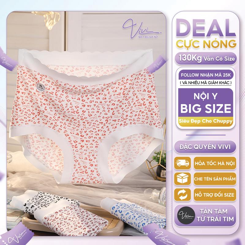  Quần lót nữ bigsize vải su lạnh - Nội y big size nữ - Chất liệu siêu mát Size tới 100Kg - Mã N70 Women Đen 