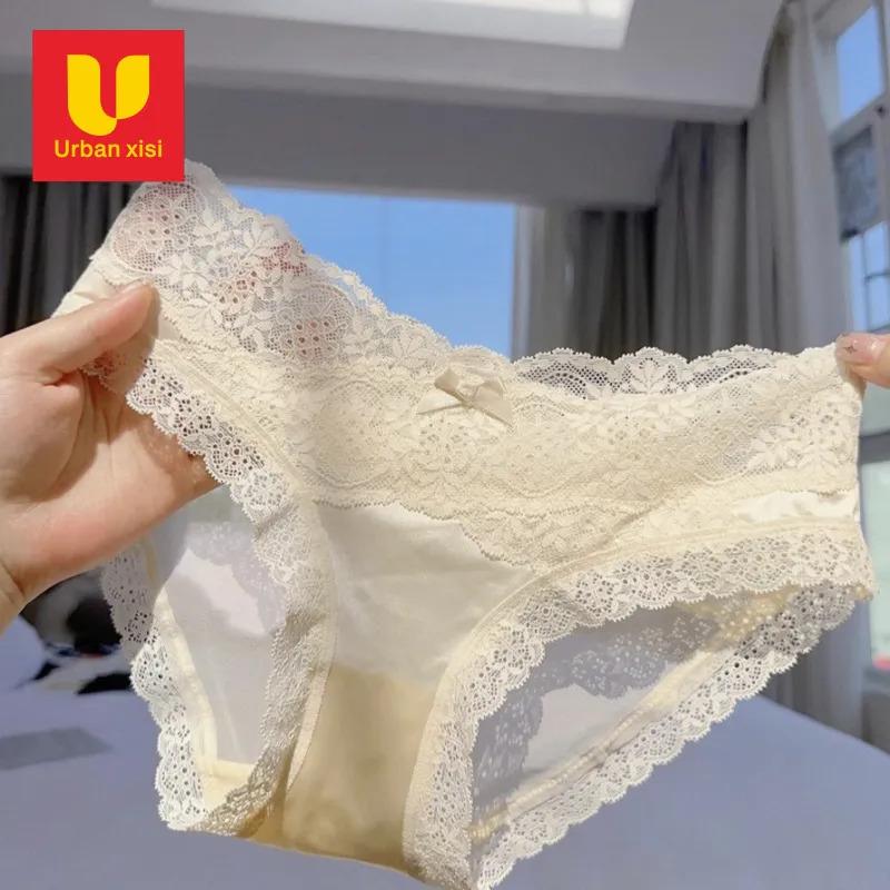 Quần Lót Ren Kiểu Pháp Cạp Trung Thấp Đồ Lót Bán Trong suốt Phong Cách Dễ Thương Và Gợi Cảm Màu Trơn Thoáng Khí Và Thoải Mái Tulle Cotton Xuyên thấu Không đường May Thích Hợp Cho Mùa Hè Đồ Lót Nữ Hàng Mới Về