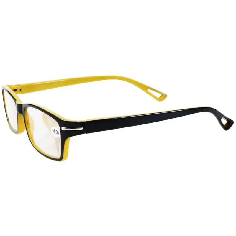 Yellow Black Reading Glasses Rectangle Decorative Glasses Presbyopia Eyeglasses PC Plastic Plain Glass Spectacles