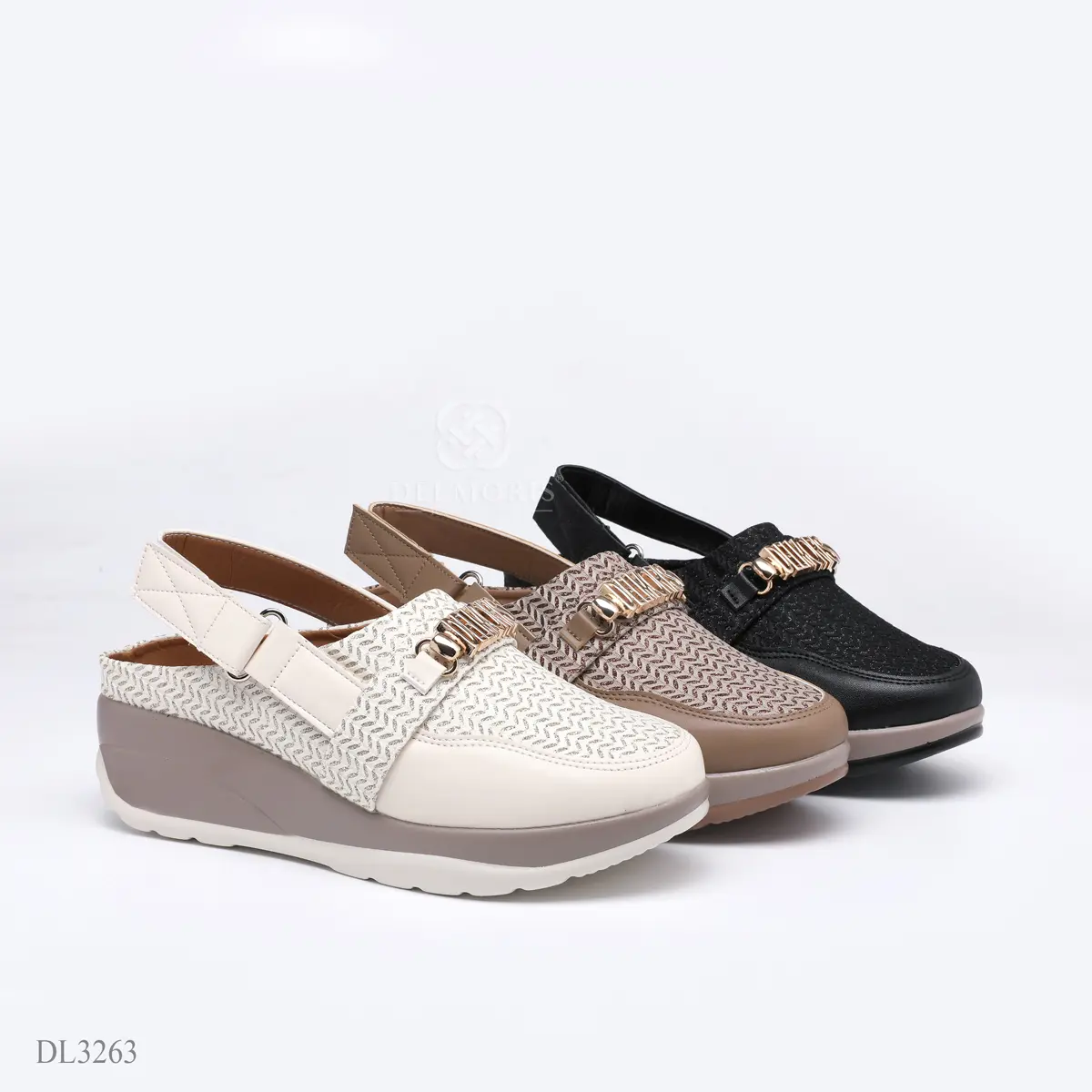 DELMORIS Arethani Series DL3263 Sepatu Wedges Slingback Wanita Import