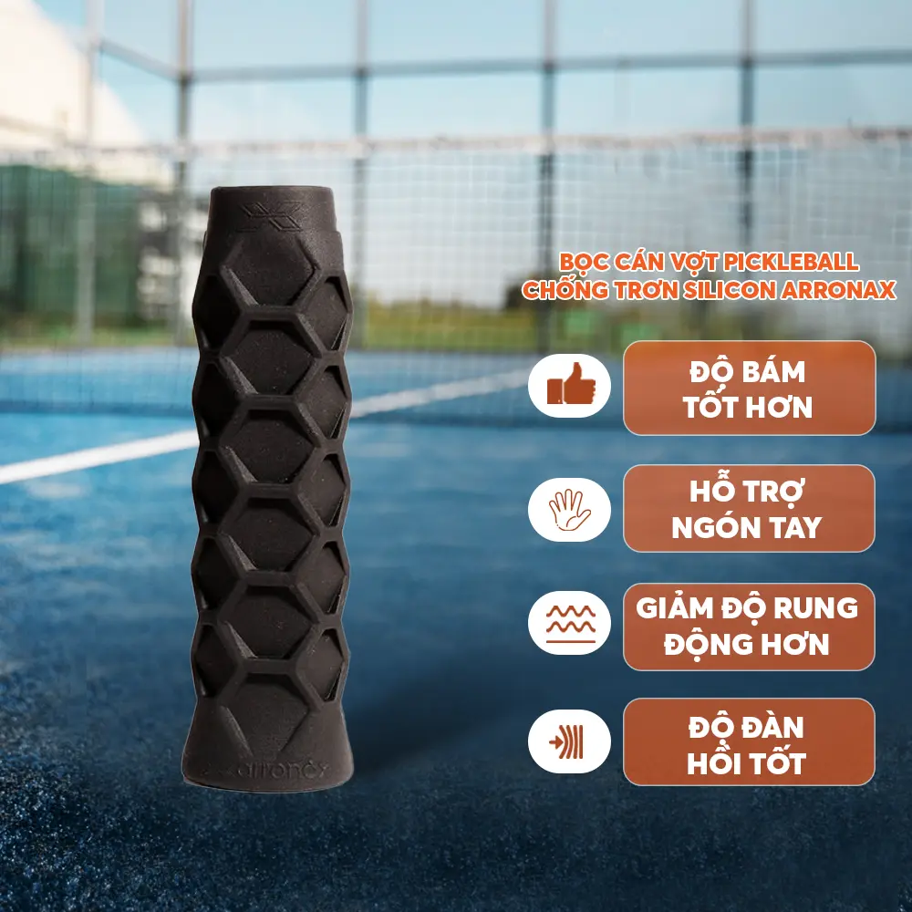Bọc Cán Vợt Pickleball Arronax Cao Cấp - Màu Đen - Bền Bỉ - Tiết Kiệm Chi Phí