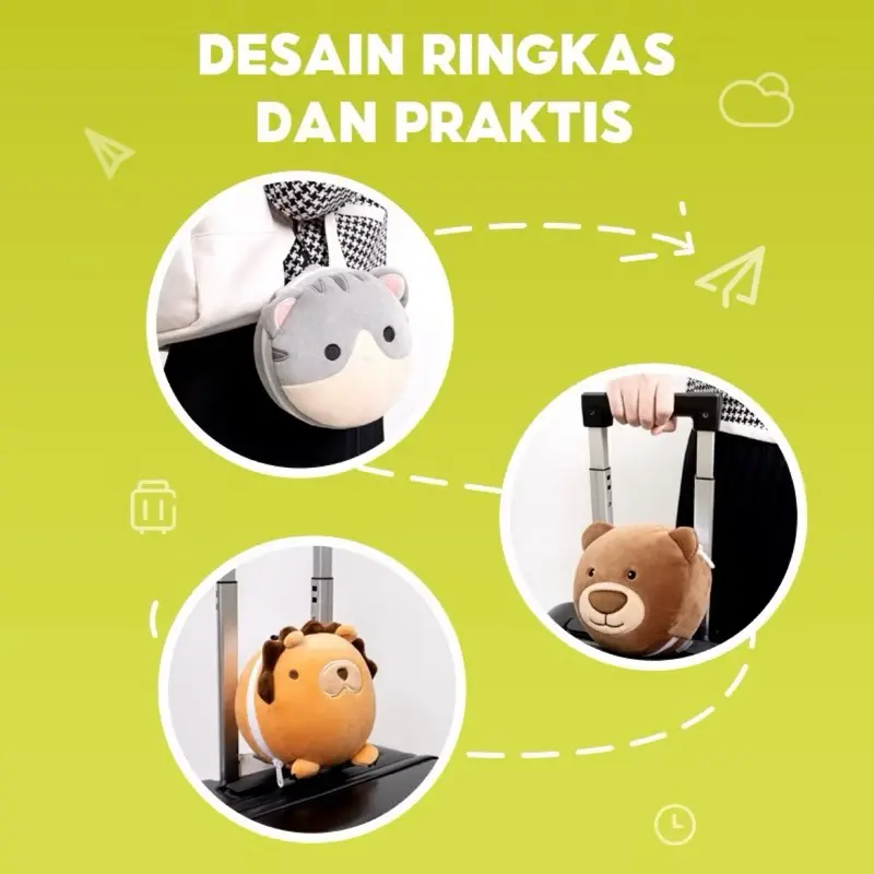Bantal Travelling Penutup Mata 2in1 Eye Mask and Neck Pillow Package Penutup Mata traveling Lucu Multifungsi Sleep 4