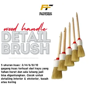 Kuas Detailing Kayu set 5 pcs sikat interior eksterior velg mesin 5 ukuran