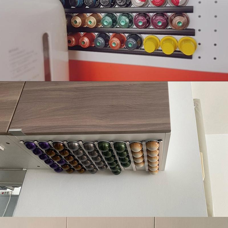 Product Introduction of Coffee Pod Capsule Holder 6 Pack Coffee Pod Counter Storage Strips Saving Space Compatible With K Cup Pods,Nespresso Pods 10