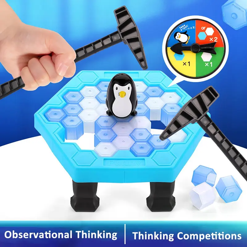 1 Set Penguin Icebreaker Game, Ice Cubes Icebreaker Toy, Save Penguin Break Ice Board Games with Cubes, Kids Puzzle Board Games with Ice Cubes 7