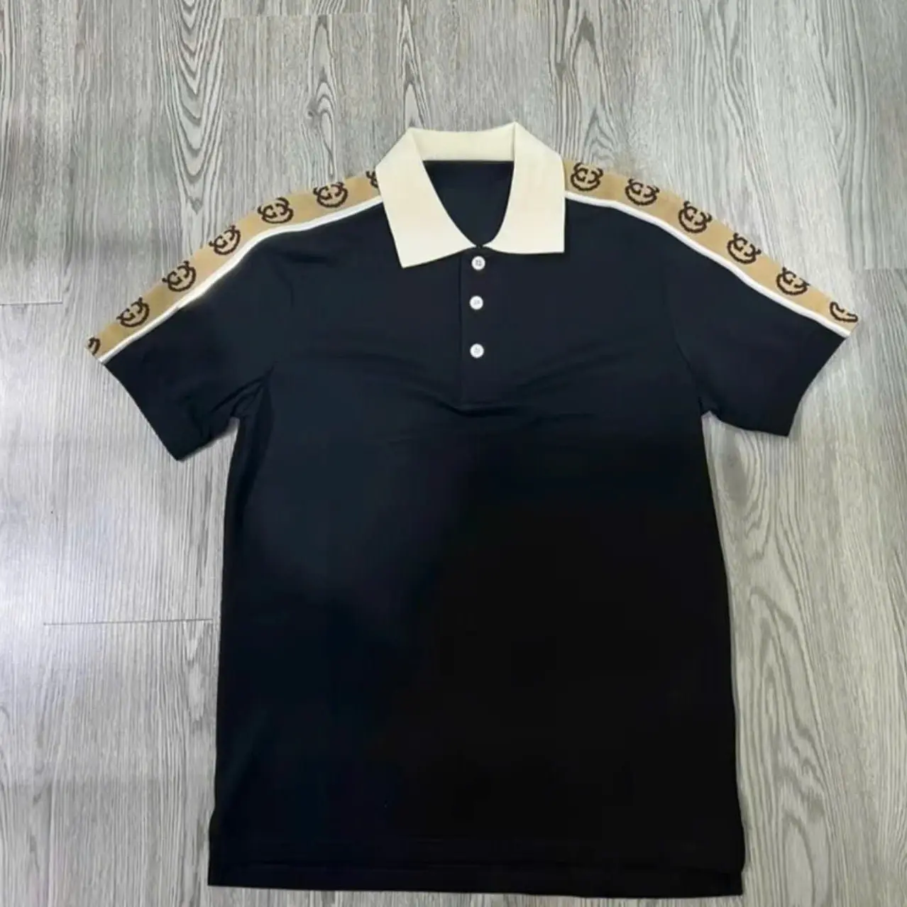 Áo thun nam hàng quảng châu thêu viền phối vải cotton mẫu mới hàng quảng châu thời trang